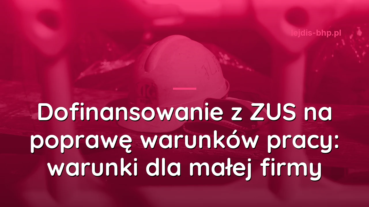 Dofinansowanie z ZUS na poprawę warunków pracy: warunki dla małej firmy