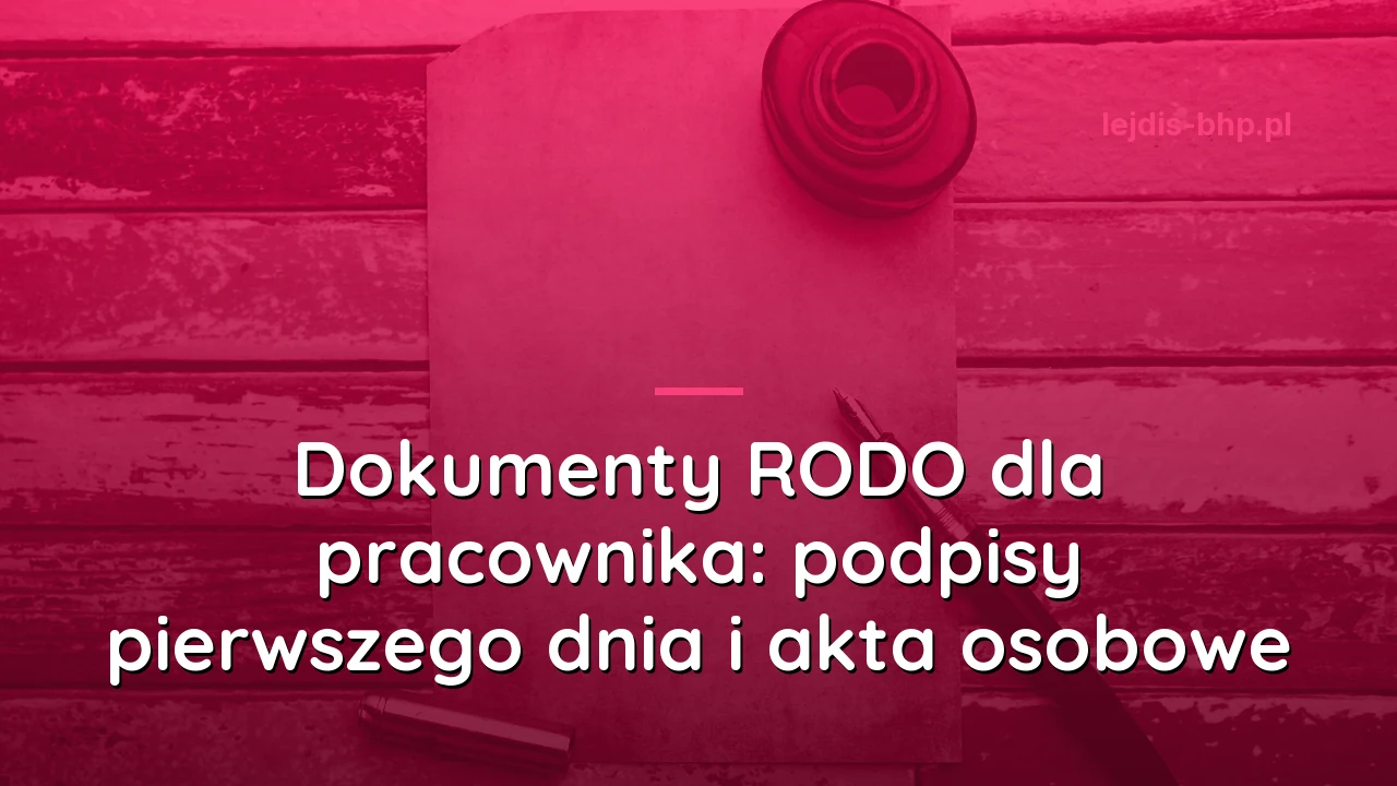 Dokumenty RODO dla pracownika: podpisy pierwszego dnia i akta osobowe