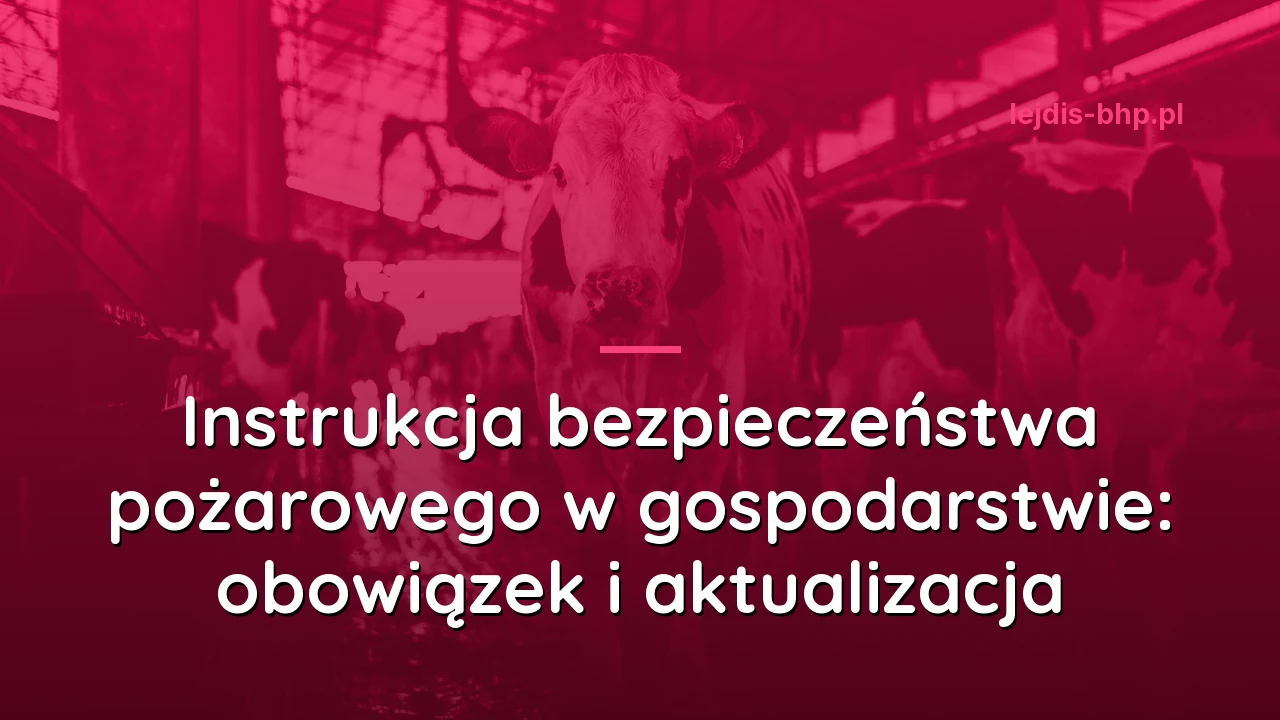 Instrukcja bezpieczeństwa pożarowego w gospodarstwie: obowiązek i aktualizacja
