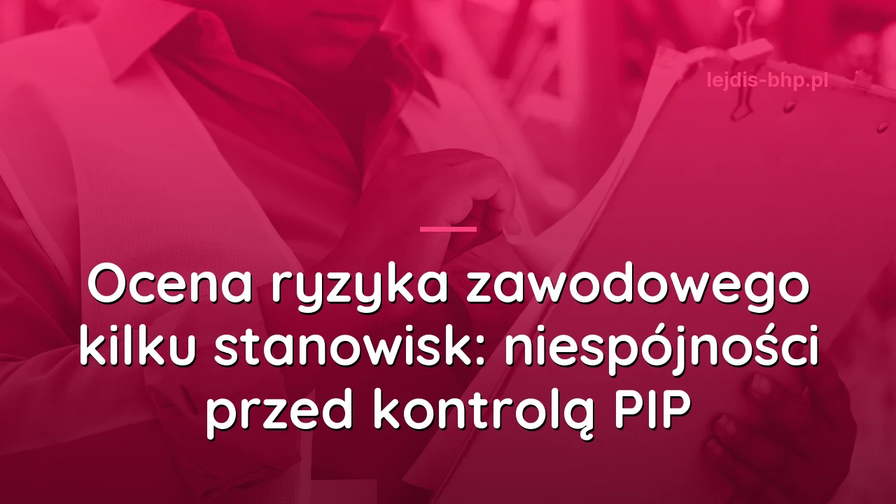Ocena ryzyka zawodowego kilku stanowisk: niespójności przed kontrolą PIP